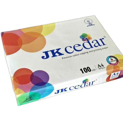 JK CEDAR A4 Paper 100 GSM - Pack of 5 | Premium Quality Printing Paper