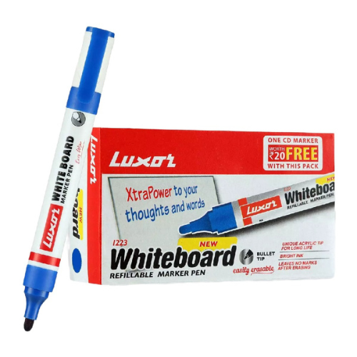 Luxor Whiteboard Marker Black - Pack of 10 PCS | High-Quality Markers