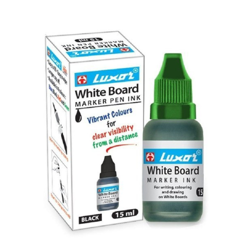 Luxor Whiteboard Marker Ink, 15 ml, Black (Pack of 10) | Refill Solution