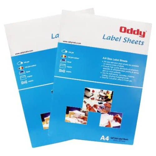 Oddy A4 Paper Label Sticker 1 Labels per Sheet Pack of 100 Sheets