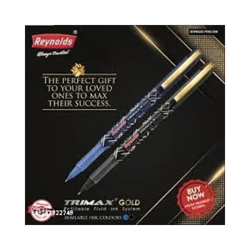 Reynolds Trimax Gold Roller Pen Pack of 5 Pens