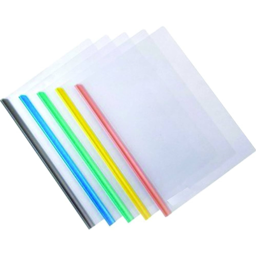 Stripe File Multicolor Plastic Document Sliding Bar Report Covers Pack of 10