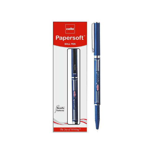 Cello Papersoft Ball Pen Pack of 10 Pens - Blue | Premium Ball Pens