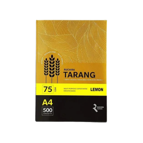 A4 Color Paper 75 GSM, Tarang Yellow - Pack of 5 Reams