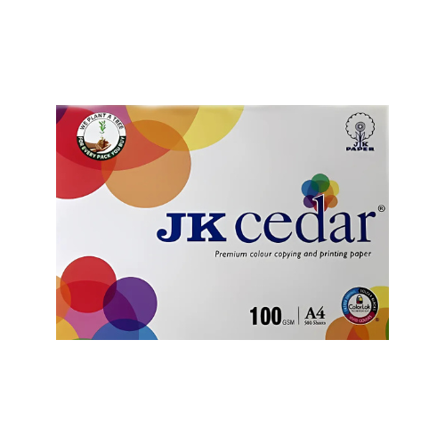 JK Cedar Copier Paper A4 Size 100 GSM - Pack of 1 Ream | Premium JK Paper