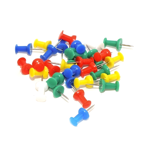 Push Pins for Display Boards | Approx 100 Pins | Multicolor Steel Tip Push Pins