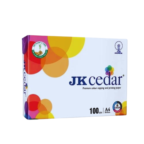 JK CEDAR A4 Paper 100 GSM - Pack of 5 | Premium Quality Printing Paper