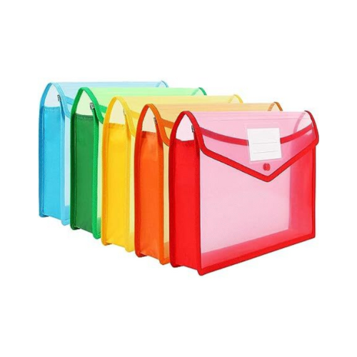 A4-Legal Heavy Duty Document File Bag Fluorescent (Pack of 5) - Secure Document