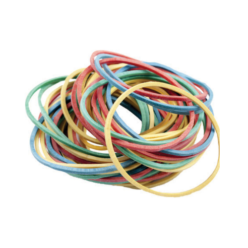 Nylon Premium Quality Rubber Bands - 2 Inch, Multicolour - Pack of 500gm