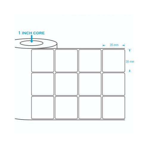 Barcode Label Stickers 35mmx35mm 3-UP (Roll of 2000 Stickers) High-Quality Label