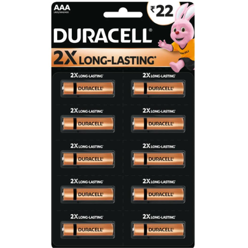 Duracell AAA 2X Long Lasting Batteries - Pack of 10 | Batteries & Power