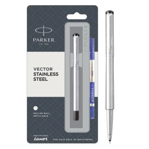 Parker Vector Stainless Steel Roller Ball Pen Refillable – Pack of 1