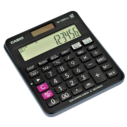 Casio MJ-120D Calculator | 12-Digit Display | Dual Power | Pack of 1