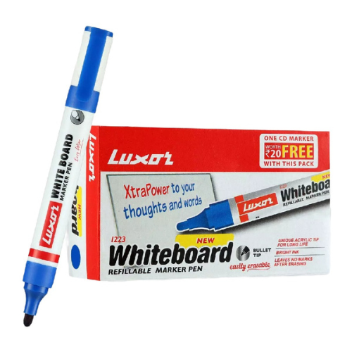 Luxor Whiteboard Marker | Black | Pack of 10 | High Quality Markers