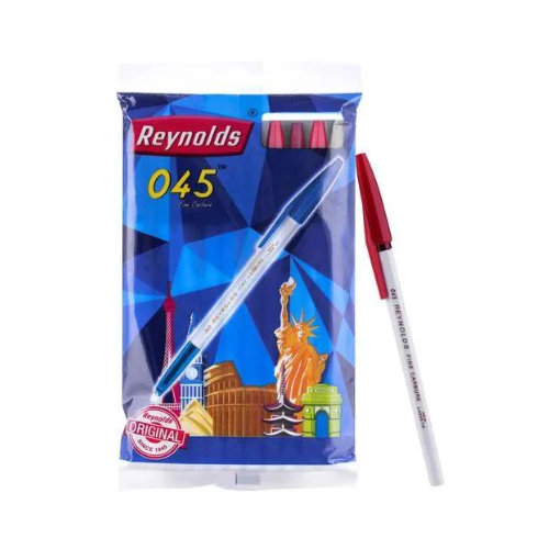 Reynolds 045 Fine Carbure Ballpen | Smooth Writing | Pack of 10 | Fine Tip