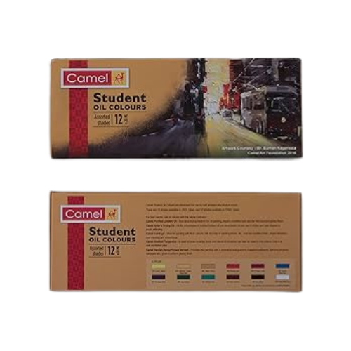 Camel Student Oil Color Box | 20ml Tubes | 12 Shades | Rich Pigment | Smooth Blending