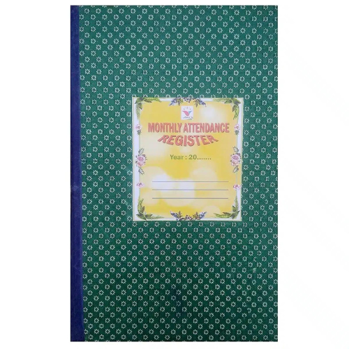 Monthly Attendance Register | 2 Quire | 100 Pages | Hard Bound | Office and School Record Book