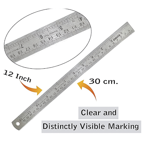 12 Inch Steel Scale | 30 cm | Durable | Accurate Measuring Tool