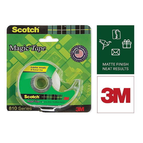 3M Scotch Magic Invisible Tape – Matte Finish with Refillable Dispenser