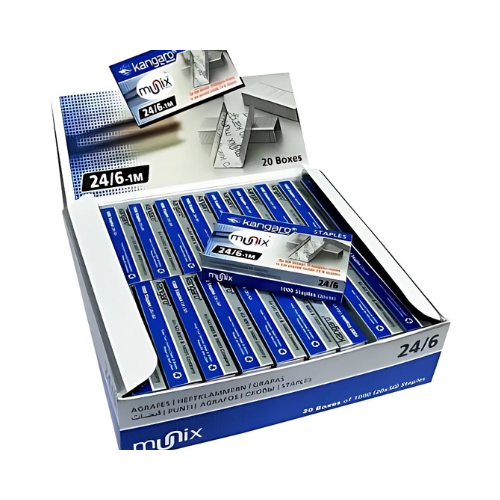 Kangaro Stapler Pins 24/6 No - Pack of 20 Boxes | High-Quality Staples