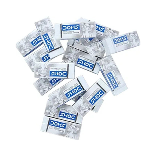 DOMS Extra Long Dust Free Eraser – Jar Pack of 25 | High-Quality Erasers