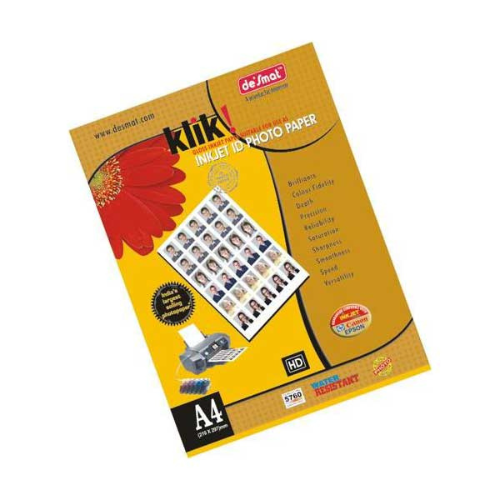 Desmat Klik Glossy Photo Paper A4 – 180 GSM | 9600 DPI | Pack of 50 Sheets