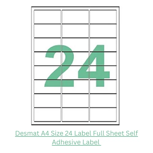 Desmat A4 Size Paper Labels 24 Label Per Sheet (Pack Of 100 Sheets)