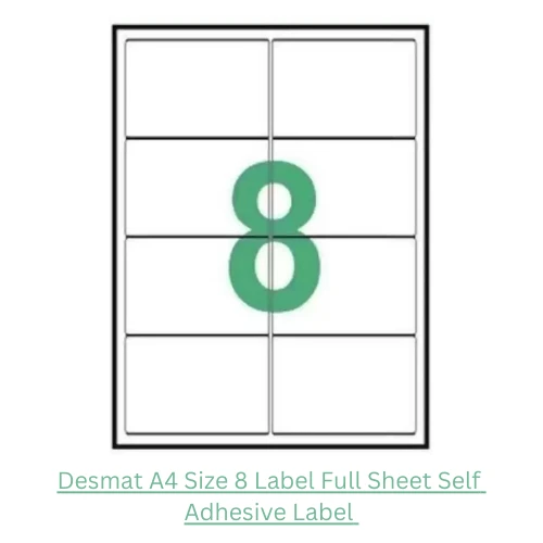 Desmat A4 Sheet 8 Labels Per Sheet Self-Adhesive Paper Labels