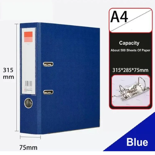 Lever Arch File Pack of 4 | Premium Quality Document Organizer Blue